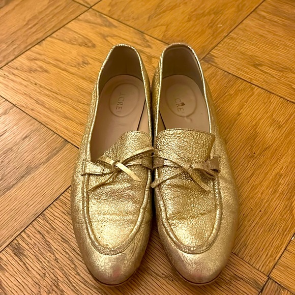 Gold Metallic Loafers | J. Crew - Picture 1 of 7